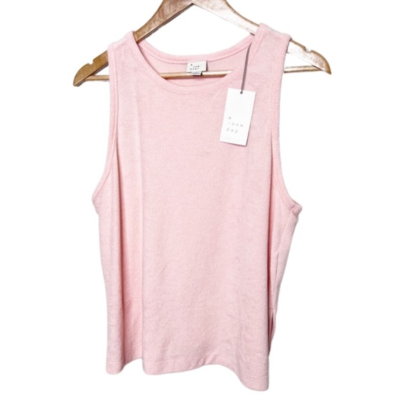 New with Tag A New Day Women's Blush Terrycloth Coverup Sleeveless Relaxed Tank - Picture 1 of 16